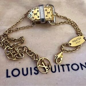 Louis Vuitton Gold Buckle Monogram Bracelet